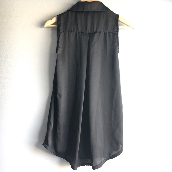 Press black ruffle tunic sleeveless blouse - XS - Picture 2 of 4